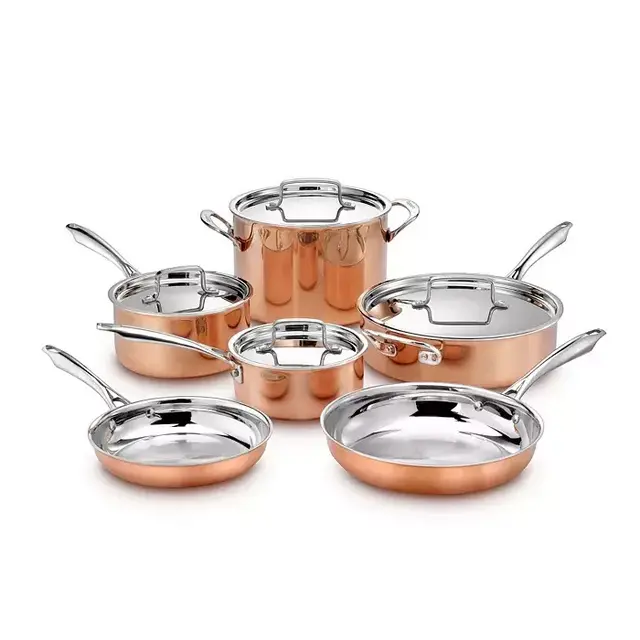 Copper Tri Ply 10 Piece Cookware Set