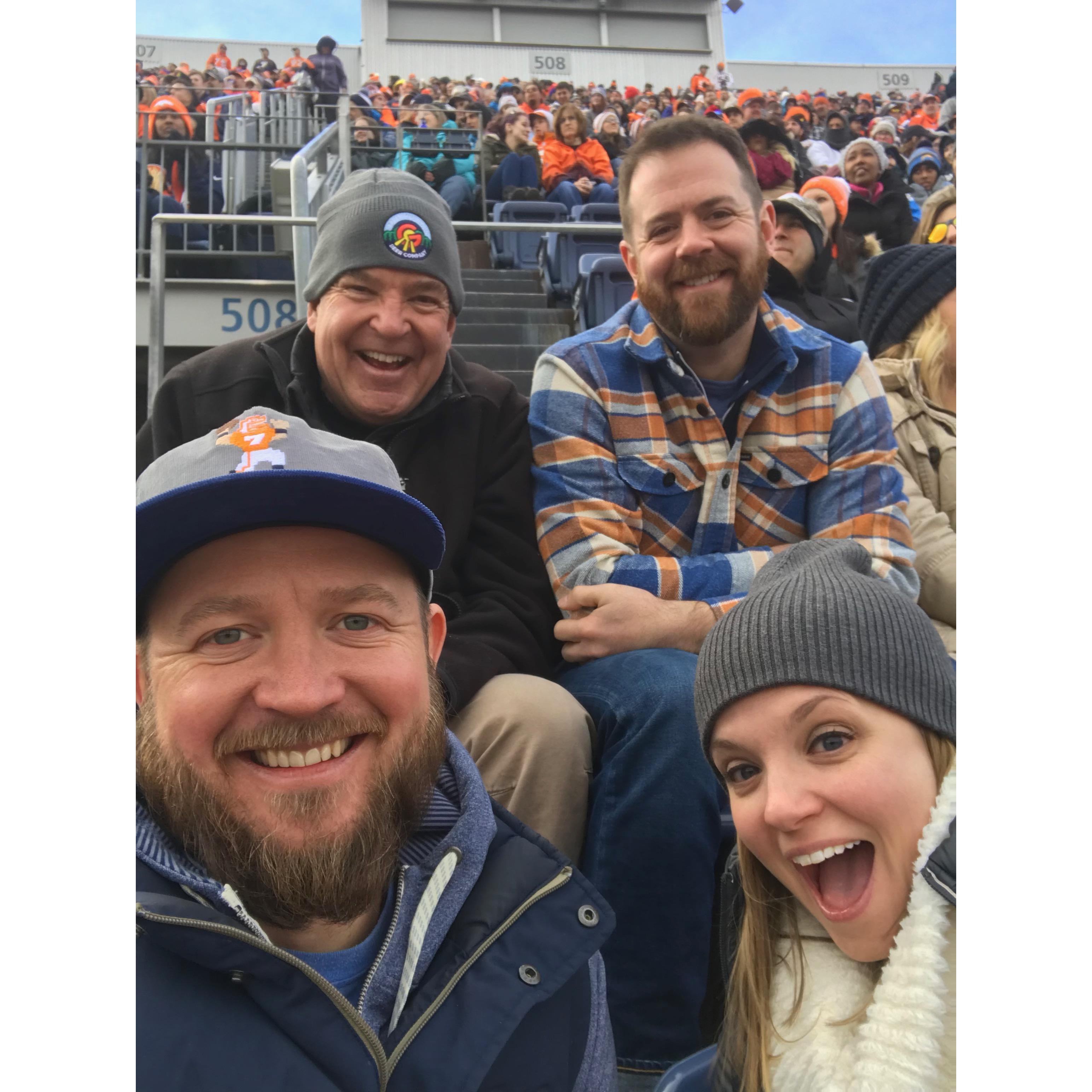 Last Bronco's Games of 2018 with the Tucker Men. December 2018