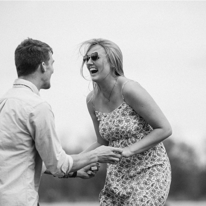 He proposed at Stephens Lake Park in Columbia - a park we walked at a lot in college - in front of a bench and we sat when we first talked about marriage.