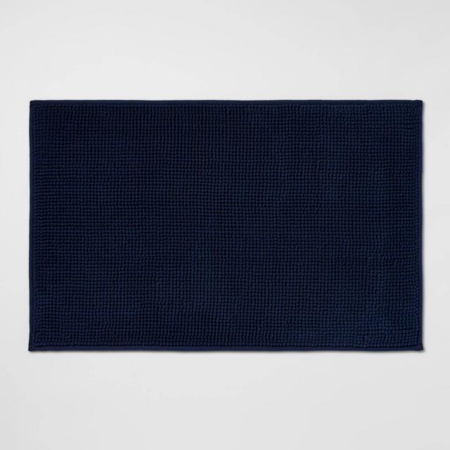 20"x32" Everyday Chenille Bath Rug Navy - Room Essentials™