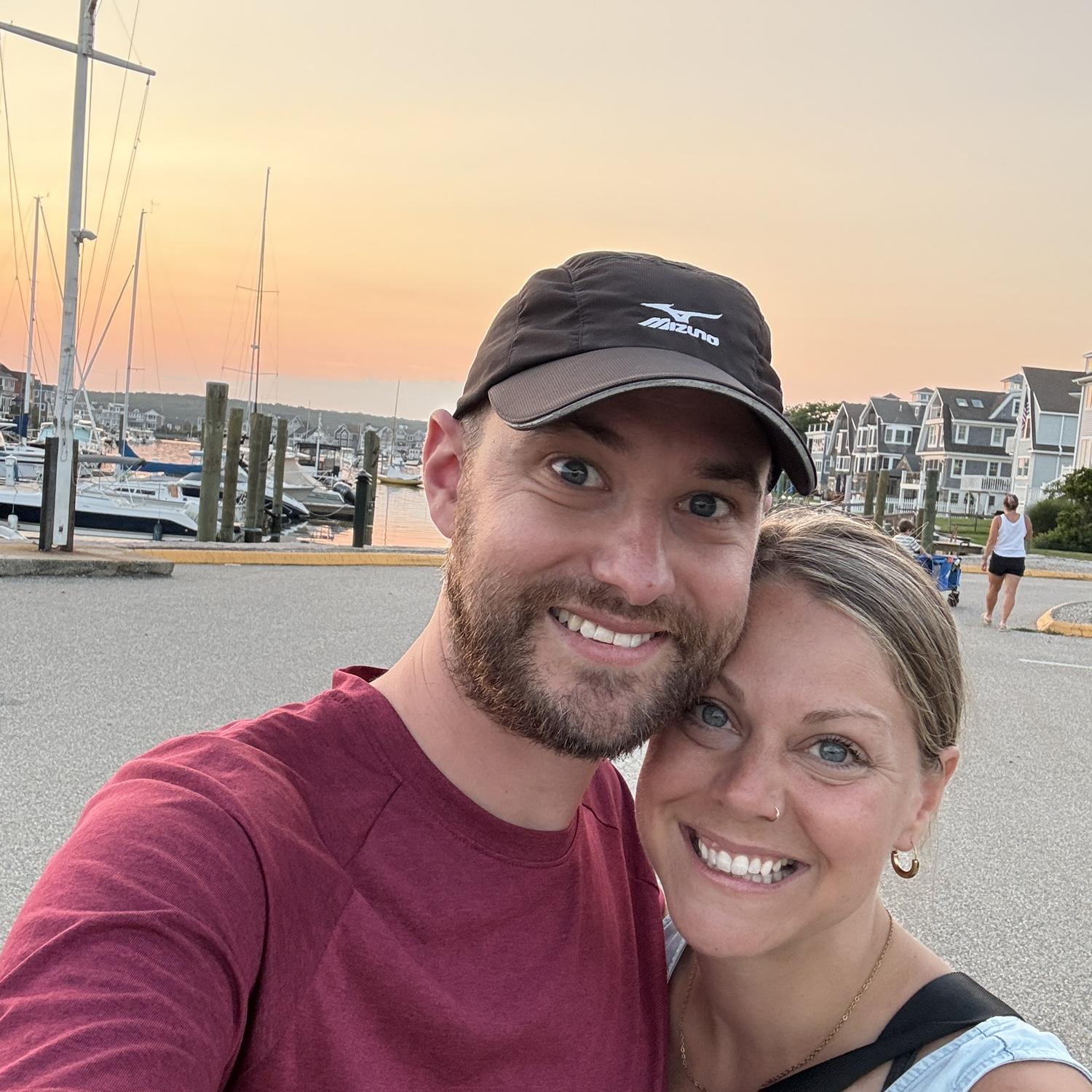 Enjoying a beautiful sunset on Groton Long Point in Connecticut