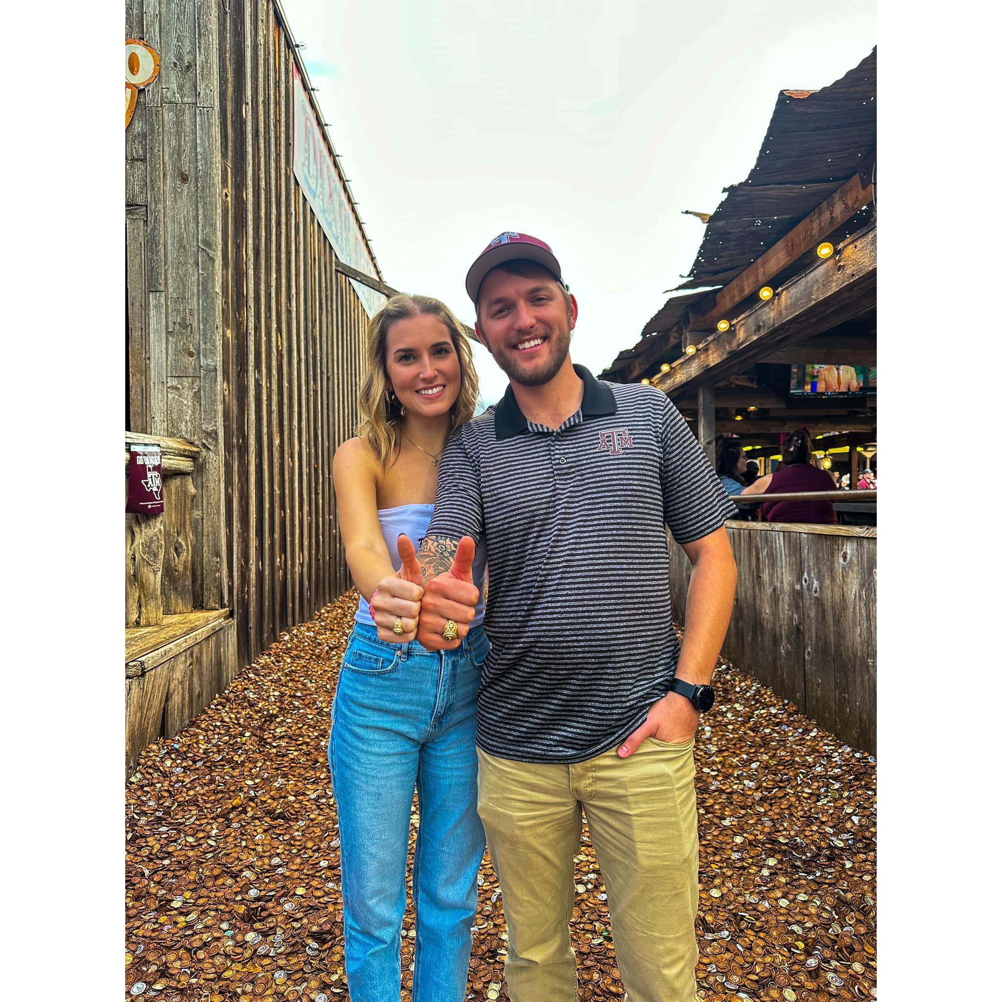 Gig 'Em! First trip to Aggieland together.