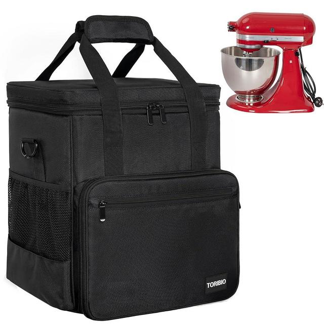 Kitchen Mixer Storage Bag Compatible with KitchenAid and Extra Accessories, TORIBIO Mixer Portable Carrying Bag/Case fit for 4.5-Quart and 5-Quart Mixers, 14" x 9" x 15"