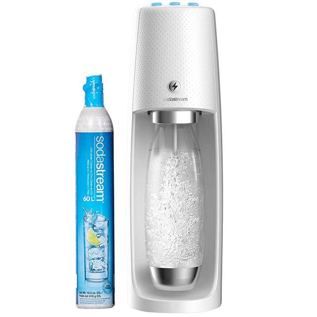 SodaStream Fizzi One Touch Sparkling Water Maker (White) with CO2 and BPA free Bottle
