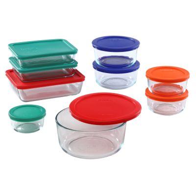 Pyrex®Simply Store 18-pc Set w/ Multi-Colored Lids