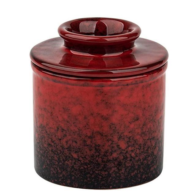 Pottery Butter Keeper Crock Butter Crock Red French Butter Dish Butter Crock For Counter With Water Ceramic Bell Shaped Butter Holder Cup To Leave On Counter