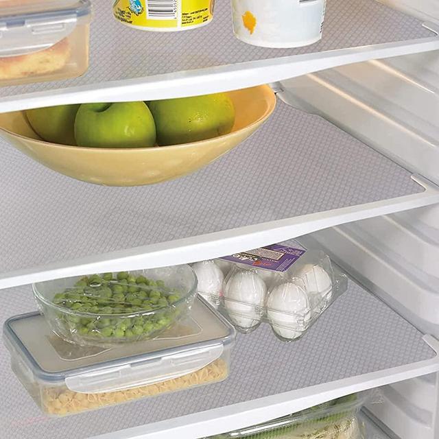 AKINLY 9 Pack Refrigerator Mats,Washable Fridge Mats Liners Waterproof Fridge Pads Mat Shelves Drawer Table Mats Refrigerator Liners for Shelves,White