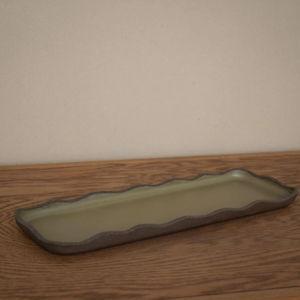 emris ceramics — Wavy Tray - Stoneware Olive