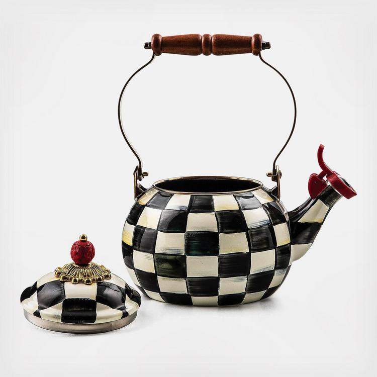 MacKenzie-Childs, Courtly Check Whistling Tea Kettle | Zola
