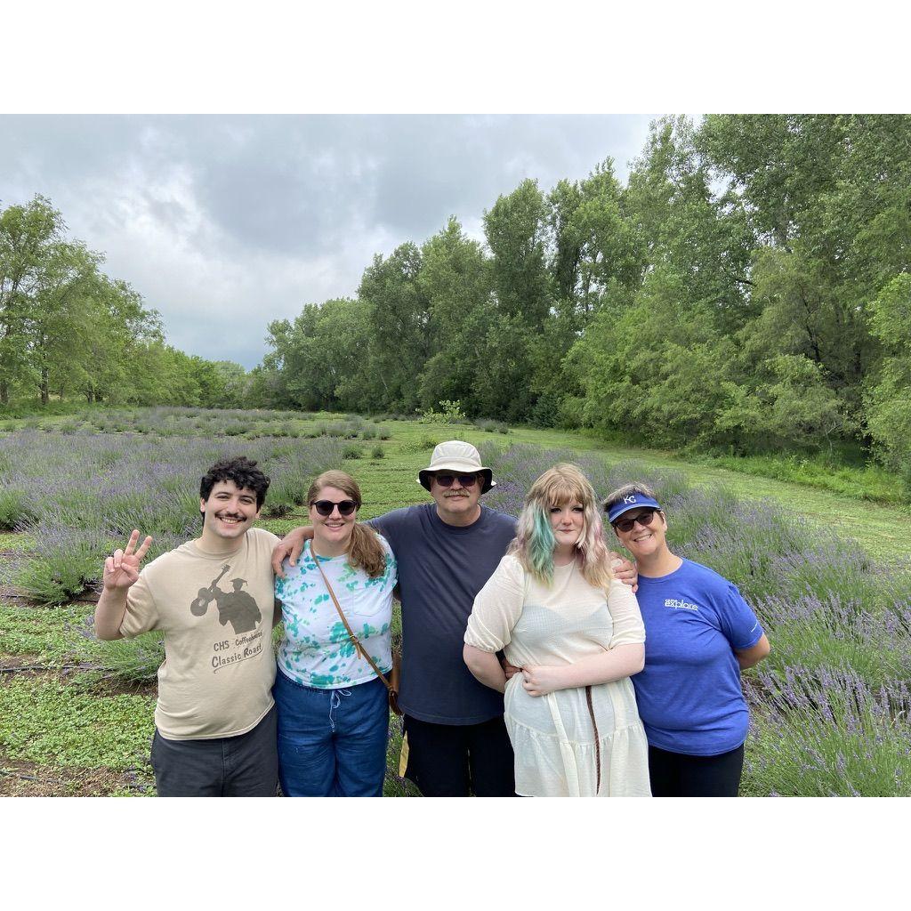Lavender fields forever. Here with Delainey's parents, Tim and Suzy, and her sister Sienna. June 2021