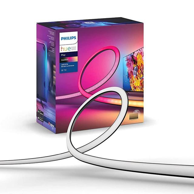 Philips Hue Gradient LightStrip 75" (Sync with TV, Music and Gaming), Hue Hub & Hue Sync Box Required