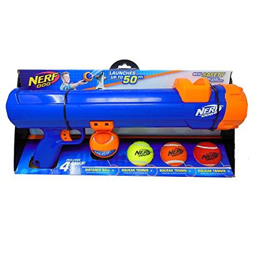 Nerf Dog Tennis Ball Blaster Dog Toy, Great for Fetch, Hands-Free Reload, Launches up to 50 ft, Balls Included, Assorted Sizes