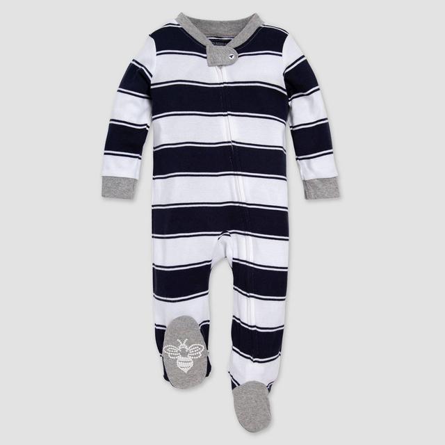 Burt's Bees Baby® Rugby Striped Organic Cotton Sleep N' Play - Navy 3-6M