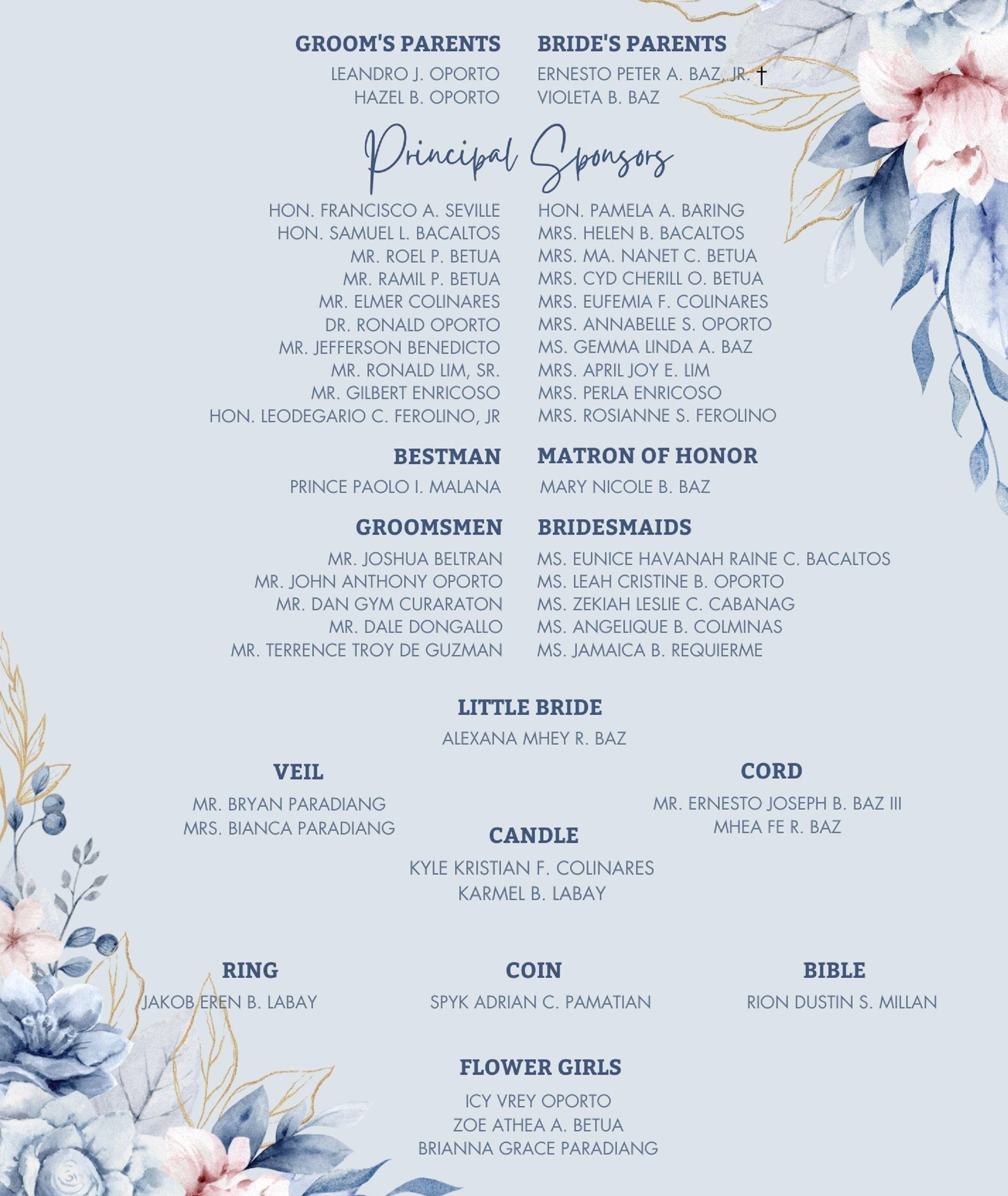 The Wedding Website of Princess Mari Baz and Dale Oporto
