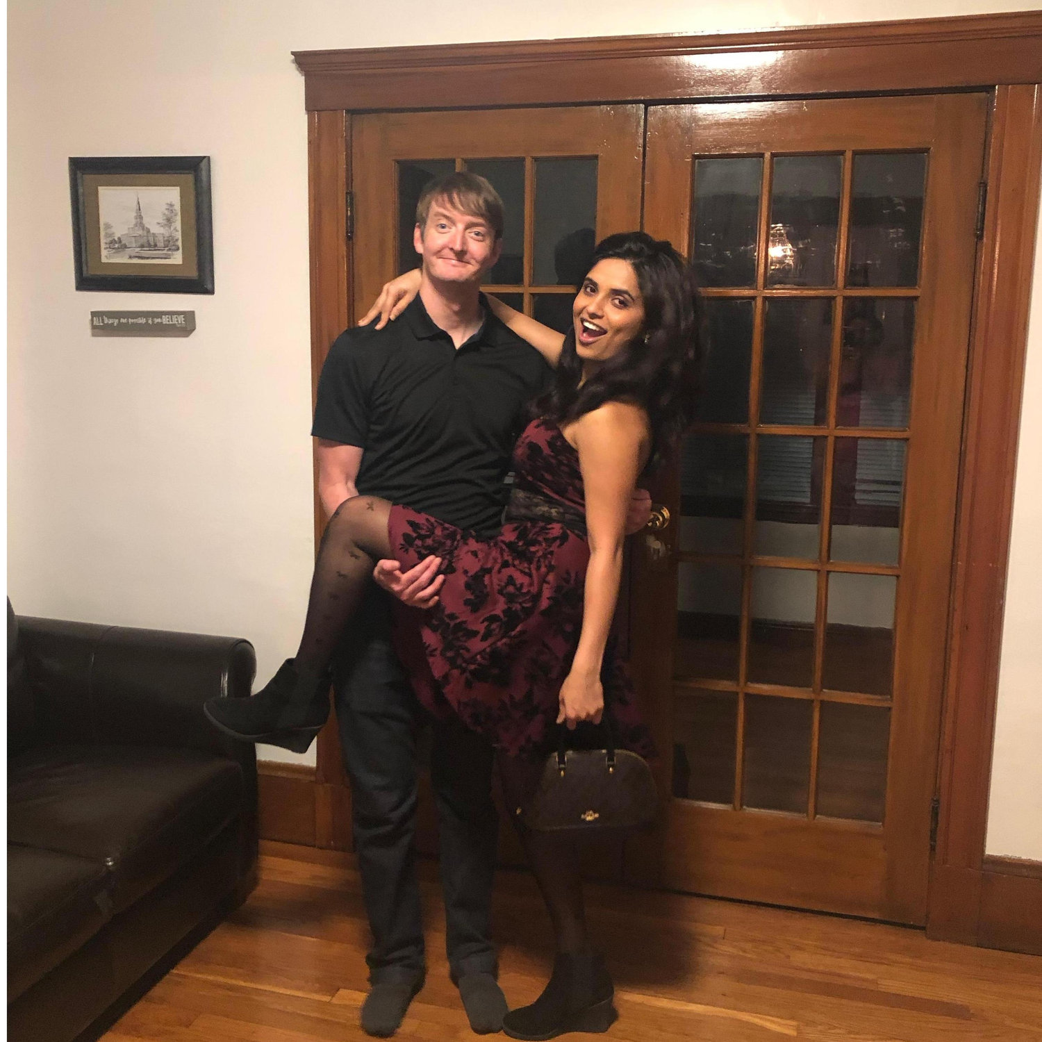 Thats me being a dork, and Tyler being a gentleman. Notice the careful placement of his hand. not touching my leg...haha