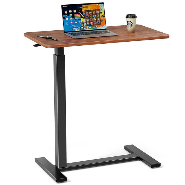Elevon Overbed Bedside Table with Wheels, Adjustable Hospital & Home Use Bed Table, Rolling Laptop Table, Mobile Standing Desk