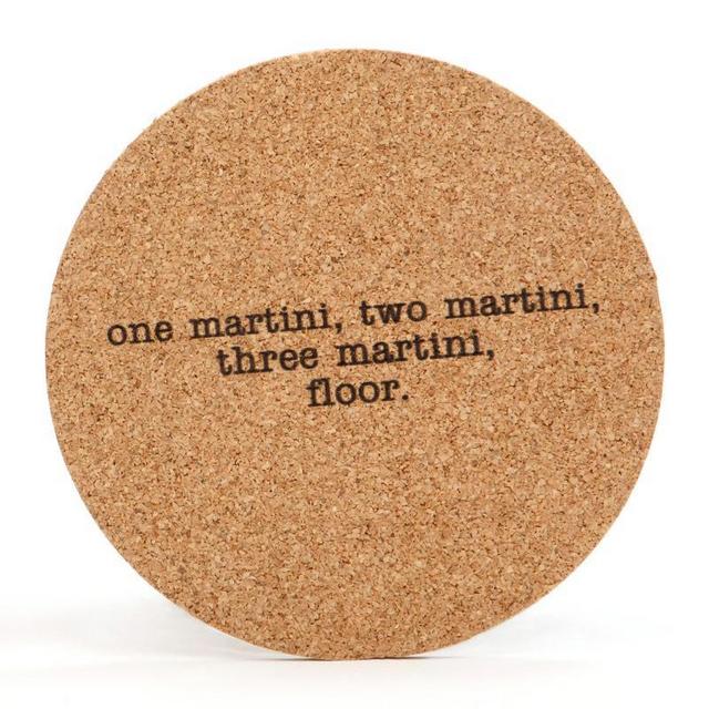 Modern General® Cork Coasters, "One Martini..." Set/12