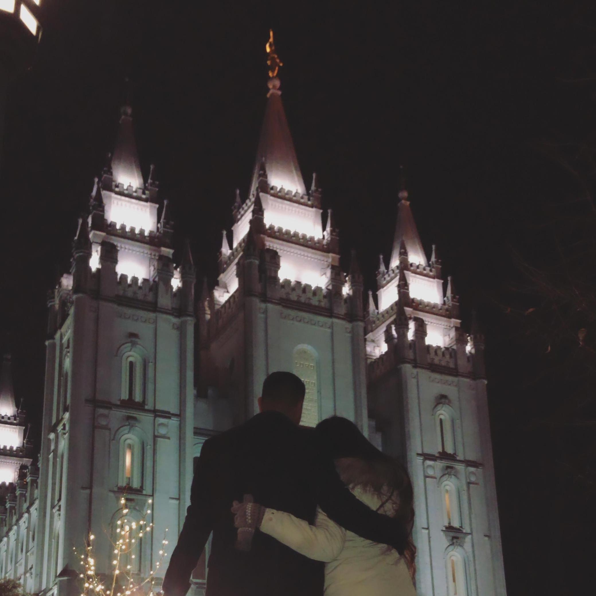 One of many walks and night dates around Temple Square and SLC Downtown