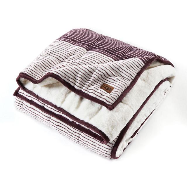 UGG® Serene Reversible Striped 12 lb. Weighted Throw Blanket in Port