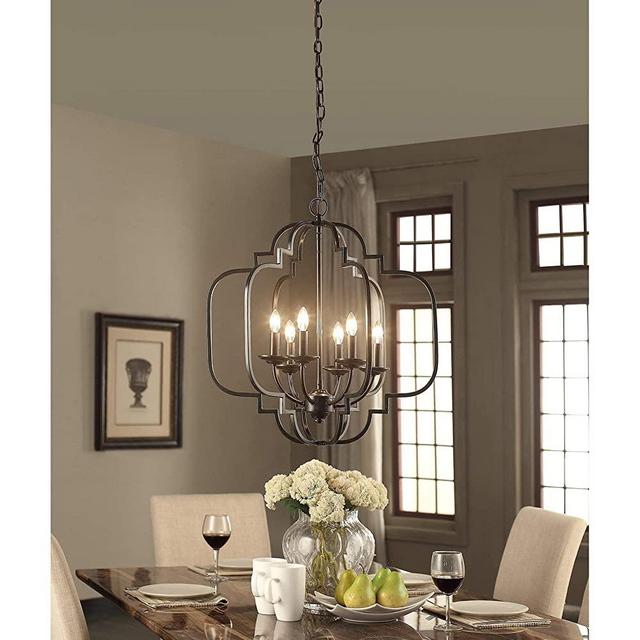 Saint Mossi 6-Lights Metal Chandelier Lighting Black Painted 23 inches Length 26 inches Height