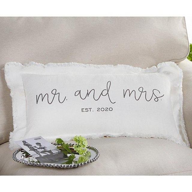 Mud PieEst. 2020 Mr. And Mrs. Wedding Pillow