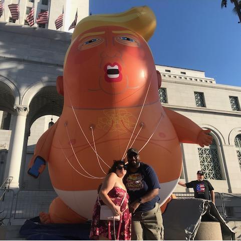 Trump Baby in front of LA City Hall.
