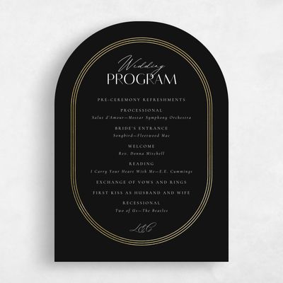 Black Arch Wedding Program - Tatum Foil