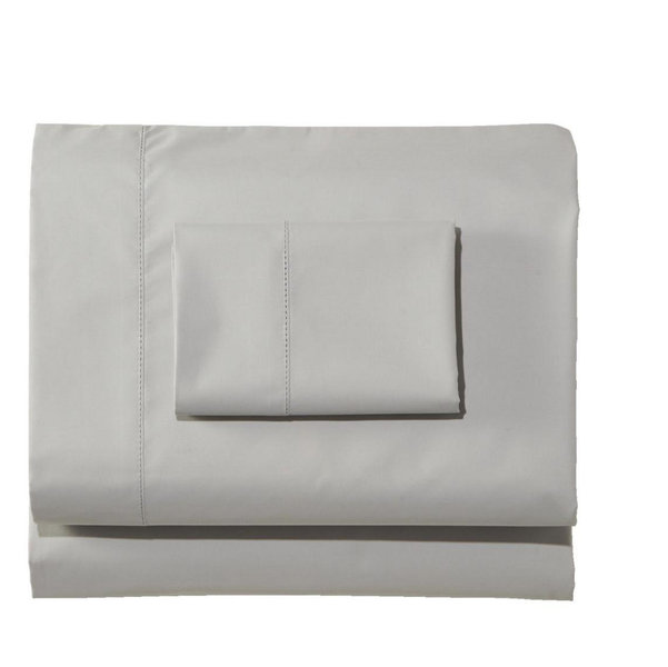 280-Thread-Count Pima Cotton Percale Sheet Set | Vapor Gray, Queen