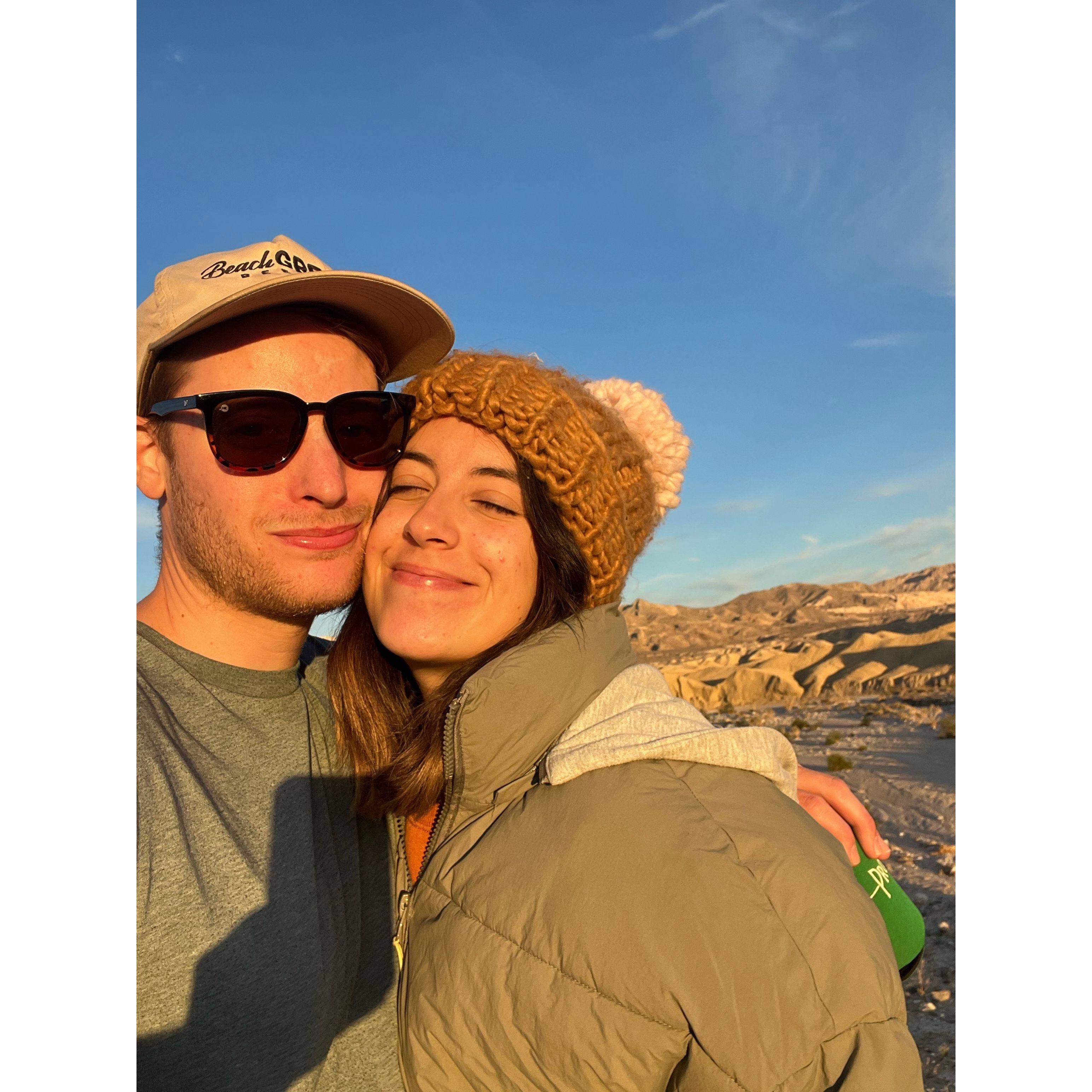 11/22: A photo of us on our first camping trip in Anza Borrego.