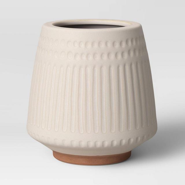 8" Textured Ceramic Planter White - Opalhouse™