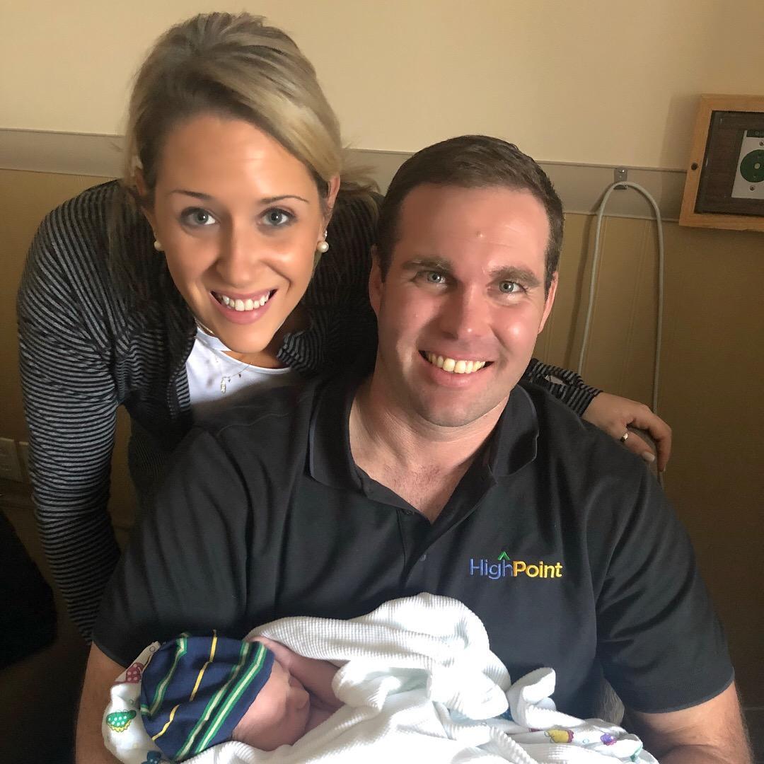 Aunt Whit and Uncle Eric visiting nephew, Colin for the first time - May 11, 2018