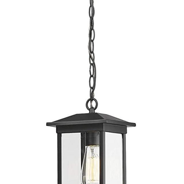 Bestshared Outdoor Pendant Lights, 11.71"H Exterior Pendant Hanging Lantern, Porch Light Fixture, Outdoor Pendant Lighting Fixture