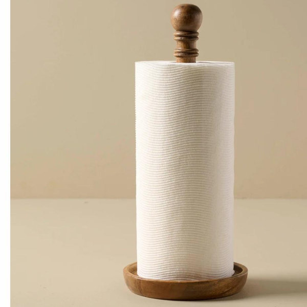 Antiqued Wood Paper Towel Holder