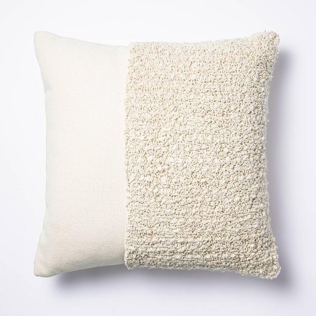 Tufted Square Throw Pillow Taupe - Threshold™ designed with Studio McGee