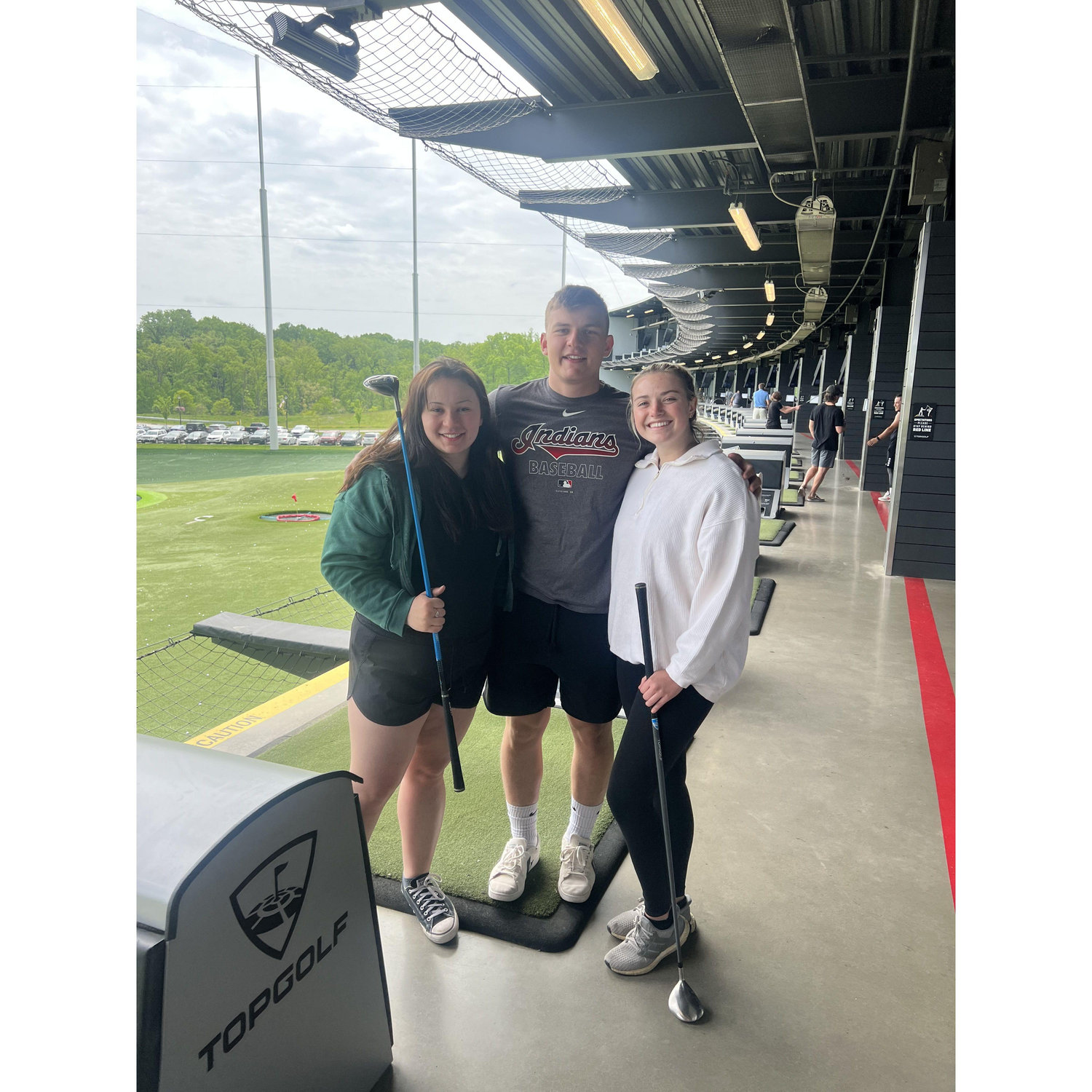 Belles first time at Top Golf with John sister Lenna!