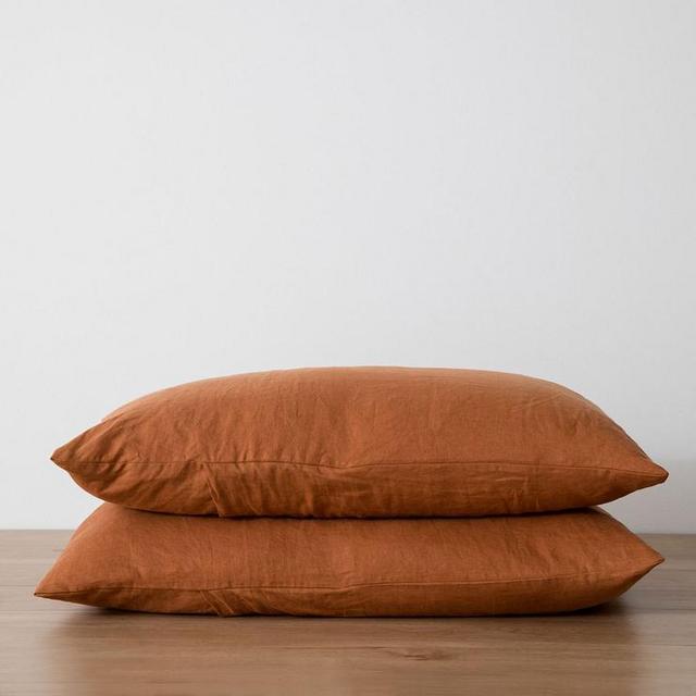 Set of 2 Linen Pillowcases - Cedar