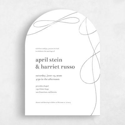 White Arch Wedding Invitation - Powell Portrait