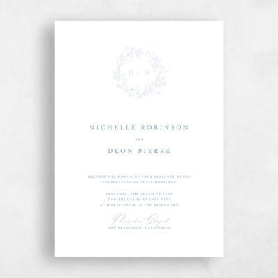 White Wedding Invitation - Seraphine Classic