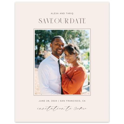 Linen, Beige Wedding Digital Save the Date - Roberts Photo