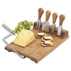 Picnic At Ascot Stilton 6-Piece Bamboo Cheese Board Set