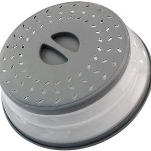 Collapsible Microwave Splatter Cover, 10.5 Inch, Dishwasher-safe, Microwave Plate Cover With Steam Vent，BPA-Free Silicone & Plastic(gray)