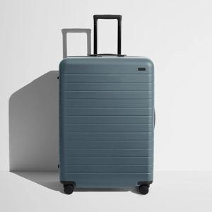 Checked Suitcase in Coast Blue| Away