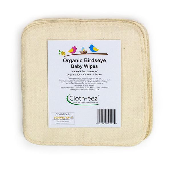 Cloth-eez Birdseye Wipes - made of organic cotton