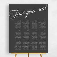 Black Wedding Sign - Dametta Seating Chart