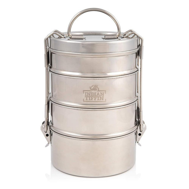 4 Tier Indian-Tiffin Stainless Steel Small to Medium Tiffin Lunch Box