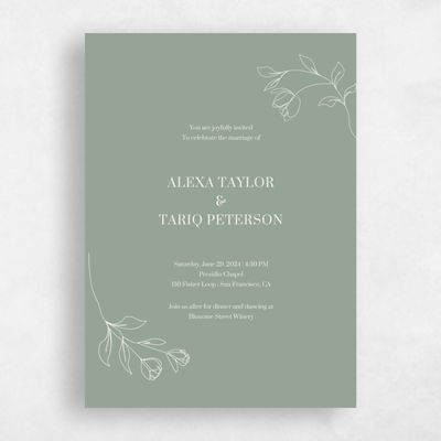 Sage, Green Wedding Invitation - Maywood Classic