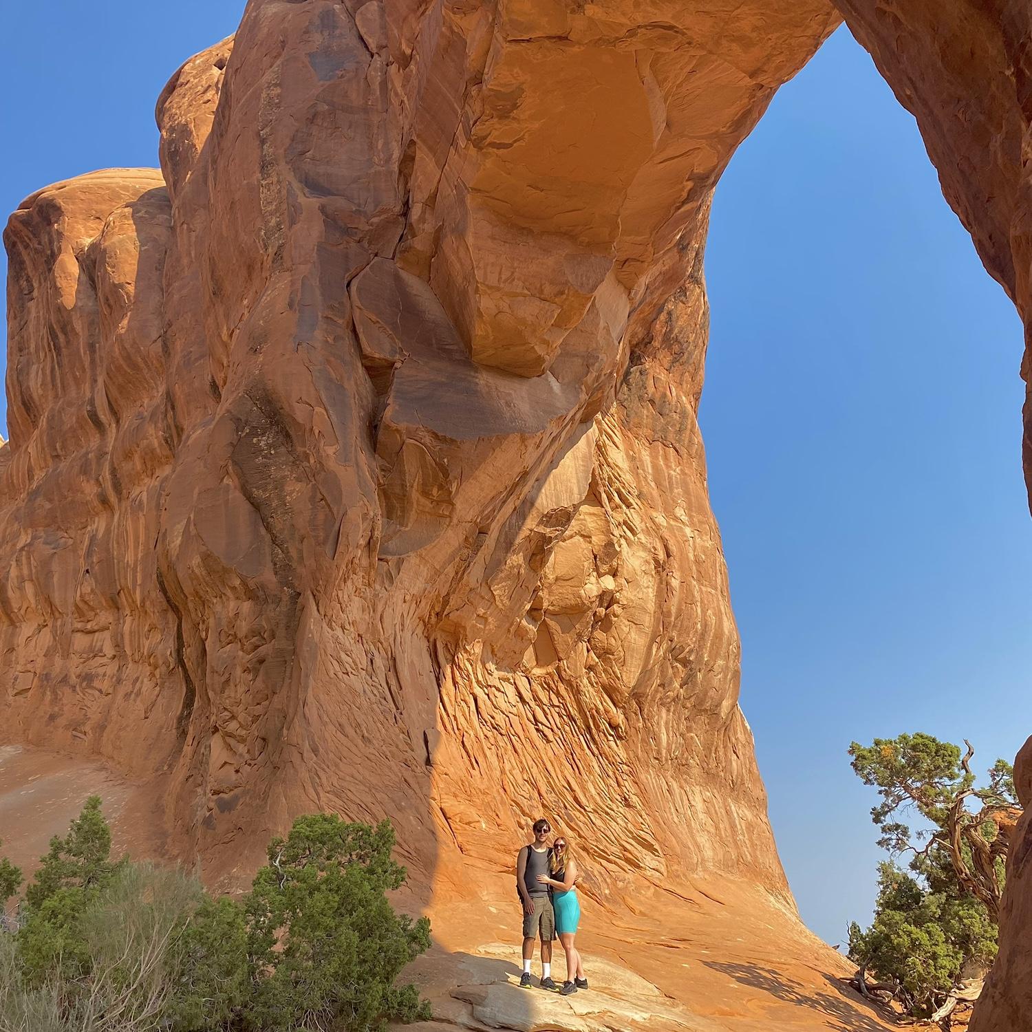 Not even together for a year yet, and with little to no money in their pockets, Foster and Miranda hit the road and drove over 20 hours to hike Arches National Park and Canyon lands.