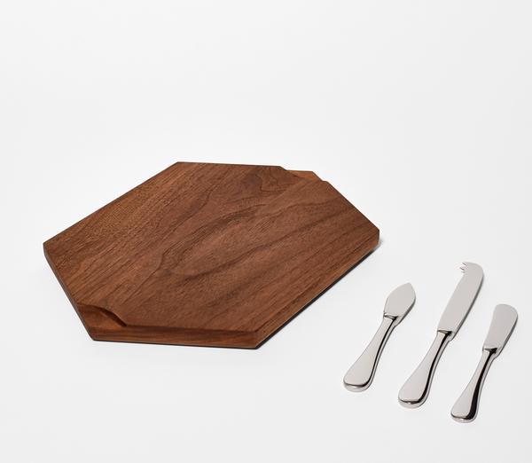 Walnut Cheese Board Set