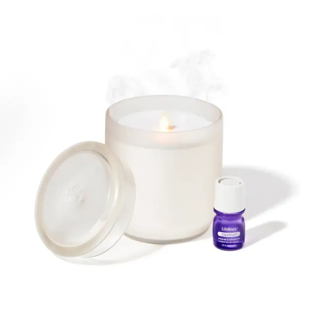 Lifelines Flameless Candle Diffuser - Frosted Glass Cream