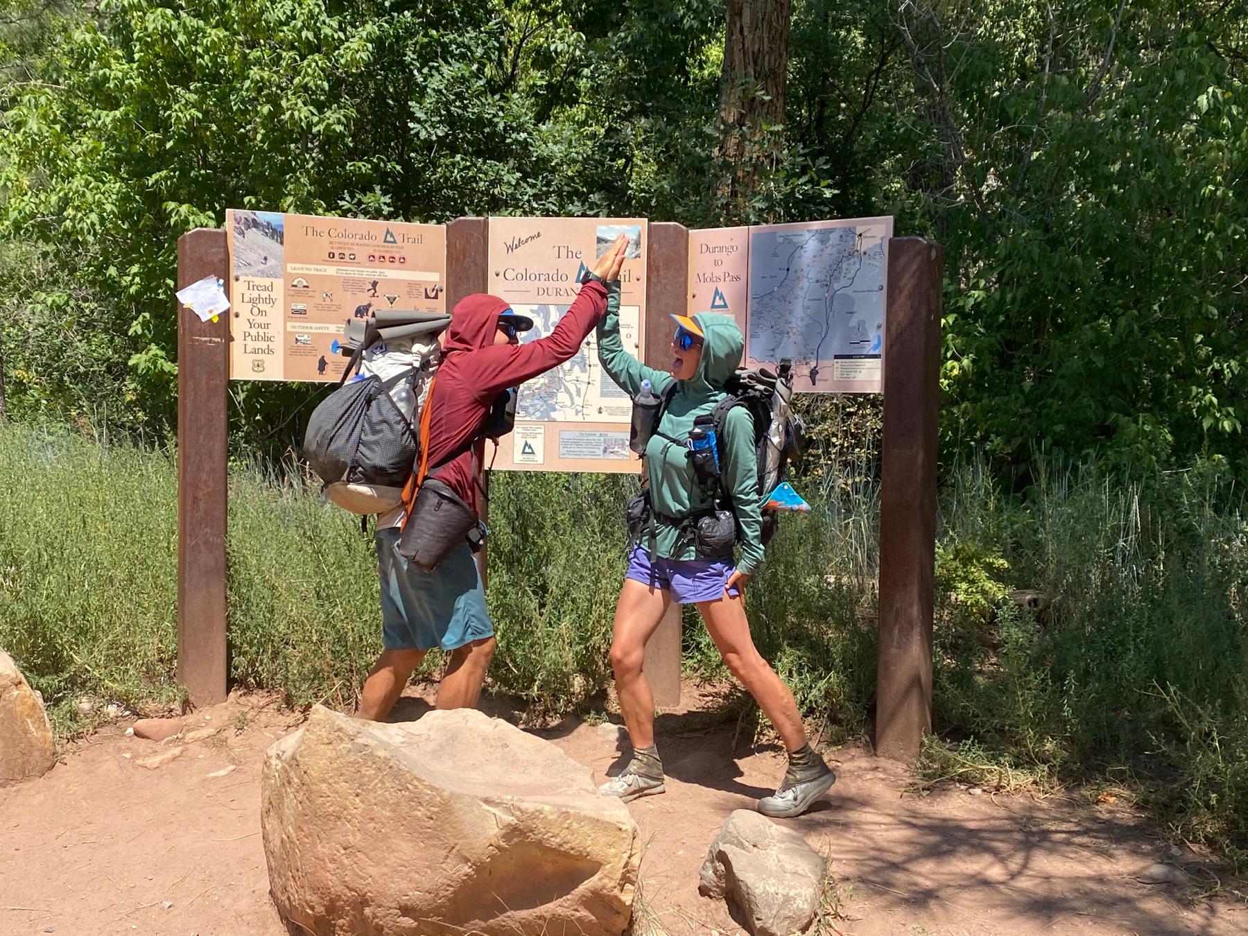 High fives for the completion of our Colorado Trail Thru hike, 2021.